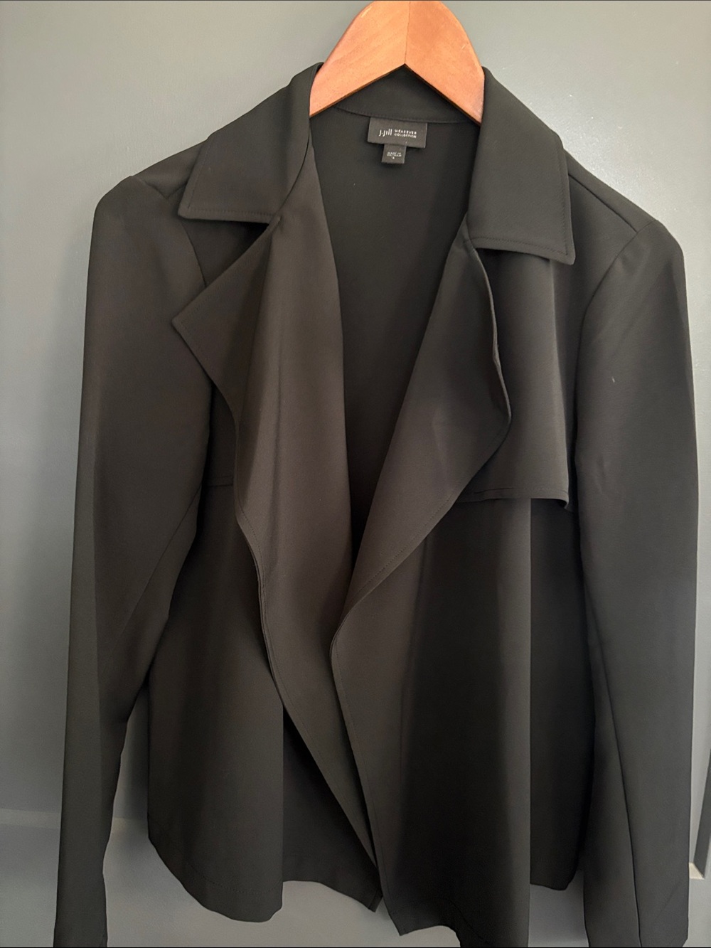 J. Jill Black Draped Open-Front Blazer